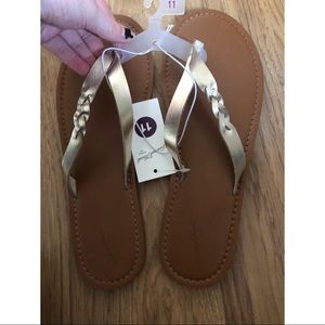 NWT Gold Metallic Flip Flops